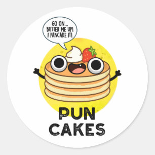Pegatina Redonda Puncakes Funny Pancake Pun