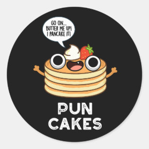 Pegatina Redonda Puncakes Funny Pancake Pun Dark BG