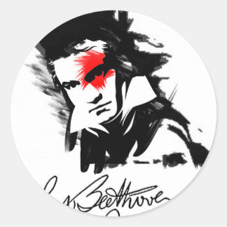 Pegatina Redonda Punk Beethoven