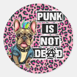 Pegatina Redonda Punk no está muerto edición francesa