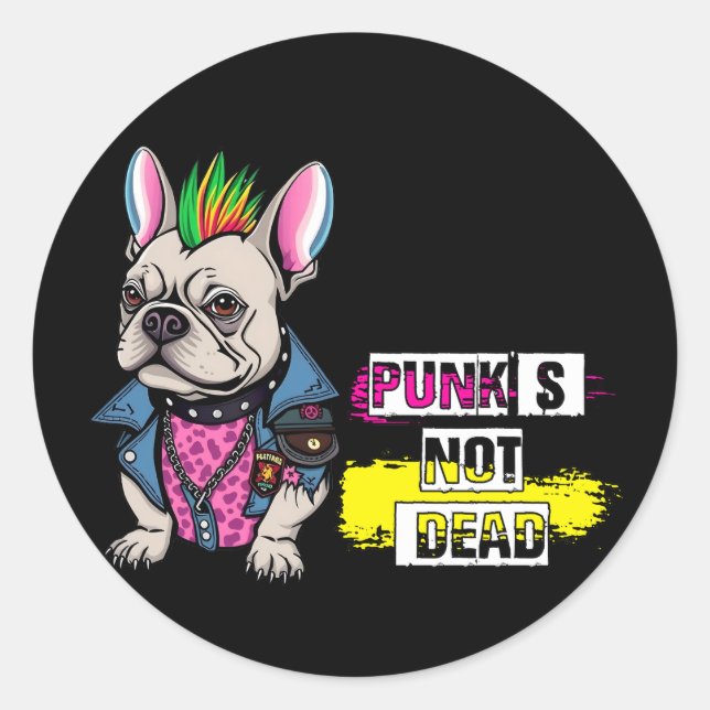 Pegatina Redonda Punk no muerto (Anverso)