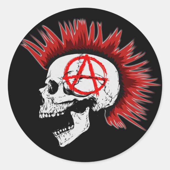 PEGATINA REDONDA PUNK NO MUERTO (Anverso)