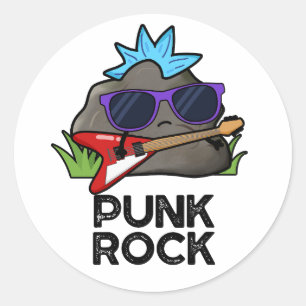 Pegatina Redonda Punk Rock Funny Music Pun