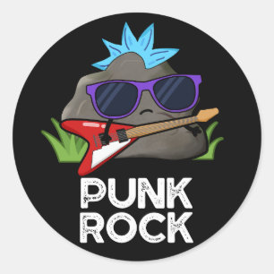 Pegatina Redonda Punk Rock Funny Music Pun Dark BG