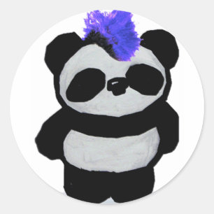 Pegatina Redonda Punk Rock Panda