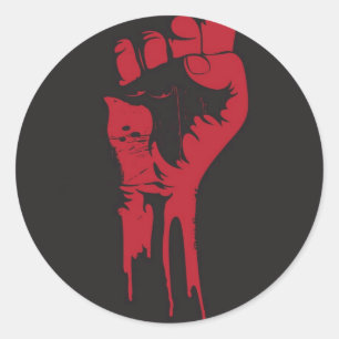 Pegatina Redonda puño apretado