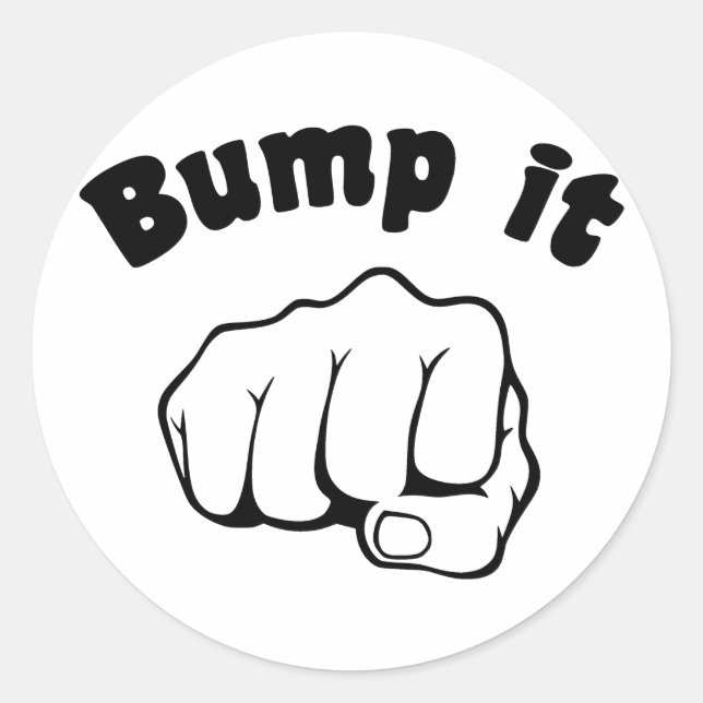 Pegatina Redonda Puño Bump It (Anverso)
