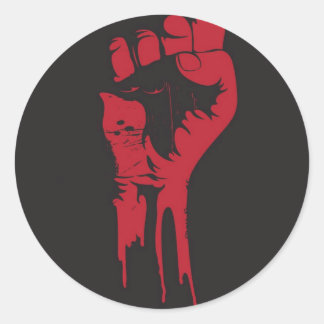 Pegatina Redonda puño cerrado