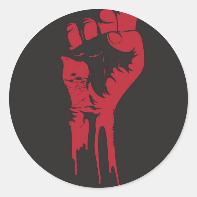 Pegatina Redonda puño cerrado (Anverso)