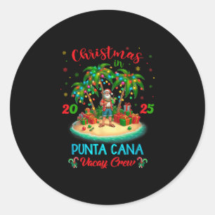 Pegatina Redonda Punta Cana República Dominicana Crucero de Navidad