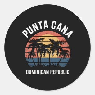 Pegatina Redonda Punta Cana Souvenirs Family Beach Friends Grupo Va