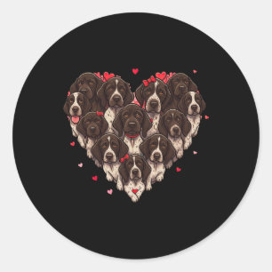 Pegatina Redonda Puntero alemán de pelo corto Corazón San Valentín