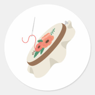 Pegatina Redonda Punto de aguja