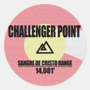 Pegatina Redonda Punto de Challenger