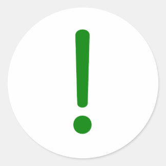 Pegatina Redonda ¡Punto de exclamación! Rosa verde amarillo