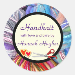 Pegatina Redonda Punto de mano