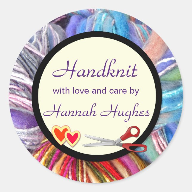 Pegatina Redonda Punto de mano (Anverso)