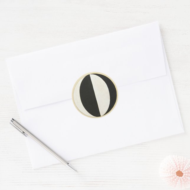 Pegatina Redonda Punto de vista actual de Mahatmas por Hilma af Kli (Sobre)