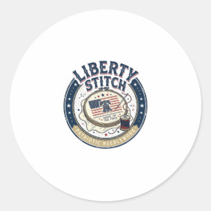Pegatina Redonda Punto Liberty Patriótico Bordado Patriótico Necesi