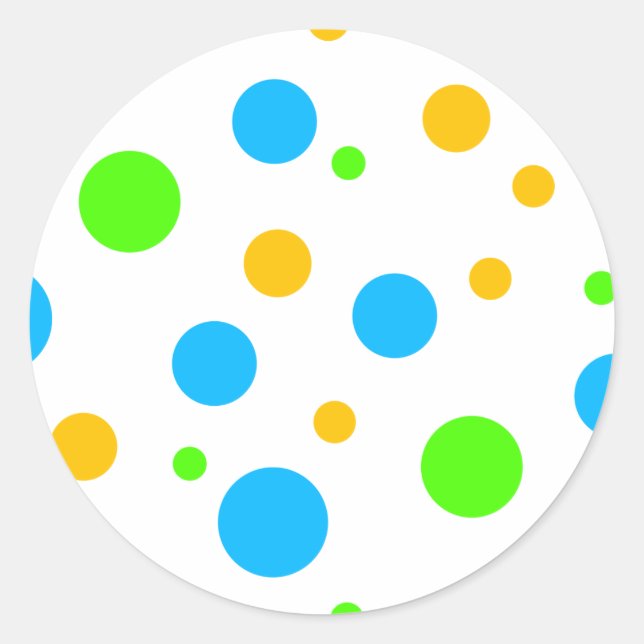 Pegatina Redonda Puntos brillantes divertidos (Anverso)