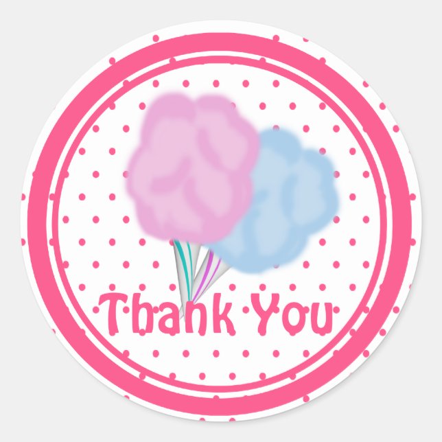 Pegatina Redonda Puntos de golosinas de algodón (Anverso)