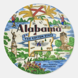 Pegatina Redonda Puntos de interés de Alabama