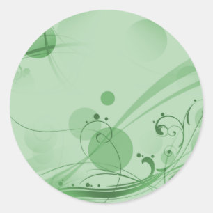 Pegatina Redonda Puntos de los círculos de Swirls - Verde