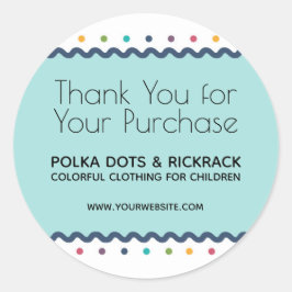 Pegatina Redonda Puntos de Lunares Coloridos Gracias por su Compra
