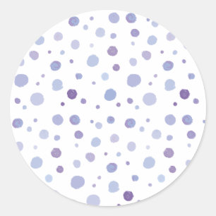 Pegatina Redonda puntos de polka pintados a mano