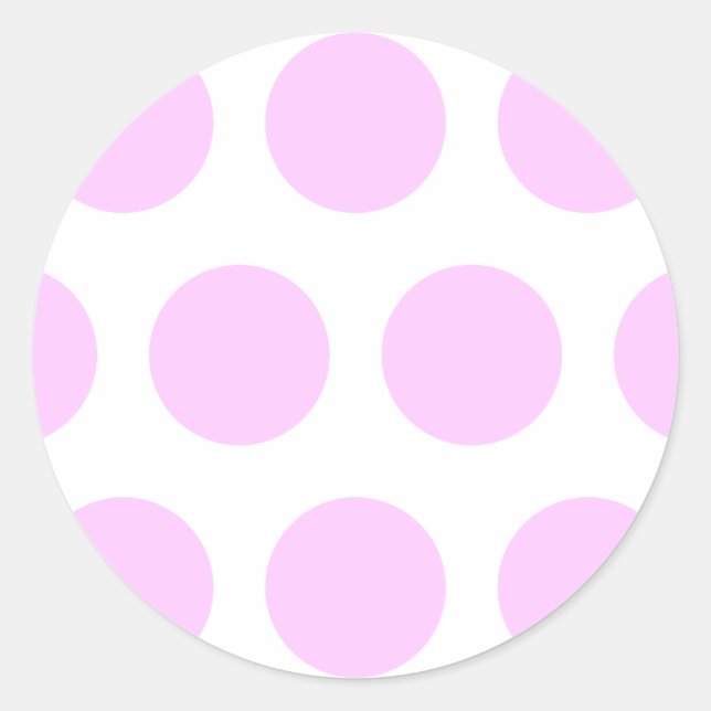 Pegatina Redonda Puntos de Polka Rosa (Anverso)