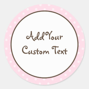 Pegatina Redonda Puntos de Polka Rosa bonito