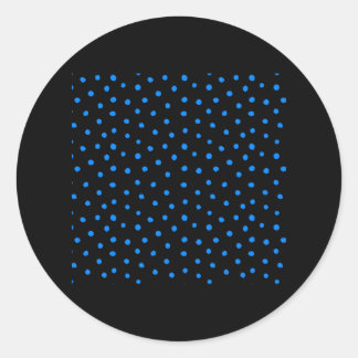 Pegatina Redonda Puntos del Polka Azul