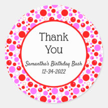 Puntos y círculos de polka rosada roja editables g