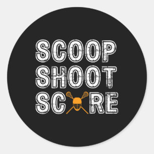Pegatina Redonda Puntuación de Scoop Shoot Lacrosse