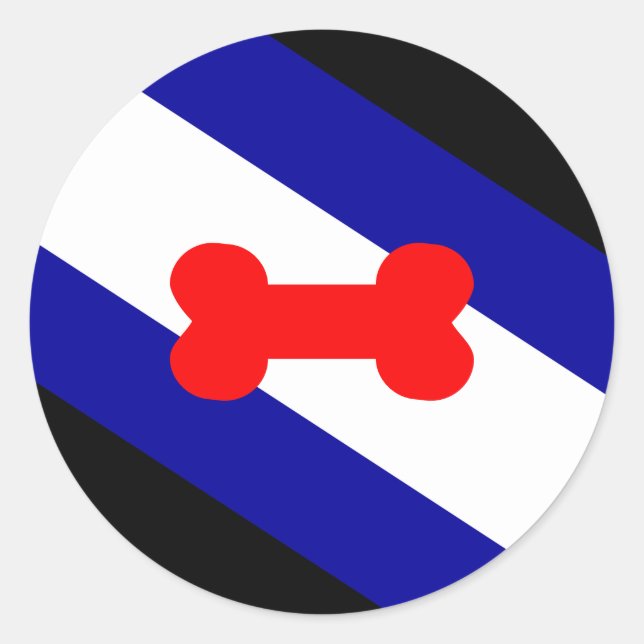 Pegatina Redonda Puppy Play Pride Flag  (Anverso)