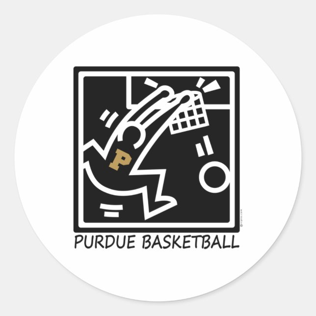 Pegatina Redonda Purdue Basketball Dunk (Anverso)