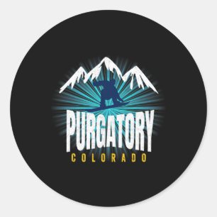 Pegatina Redonda Purgatorio Co Snowboard Colorado Blue Xtreme Snowb