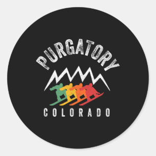 Pegatina Redonda Purgatorio de Snowboard Co Rerto Snowboard Colorad