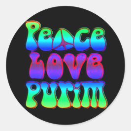 Pegatina Redonda Purim de amor por la paz