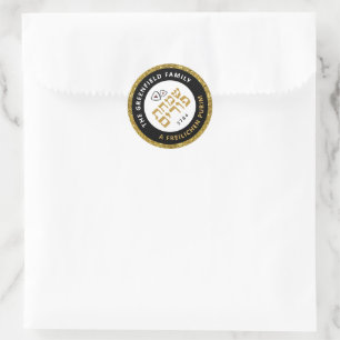 Pegatina Redonda Purim judío hebreo Mishloach Manot Personalizado G