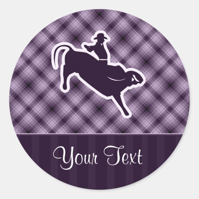 Pegatina Redonda Purple Bull Rider (Anverso)