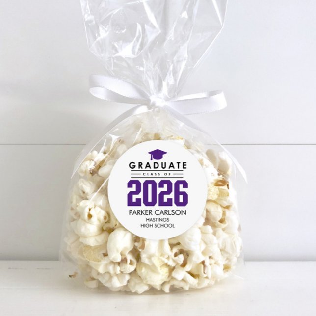 Pegatina Redonda Purple Class of 2026 Graduation Sticker (Subido por el creador)