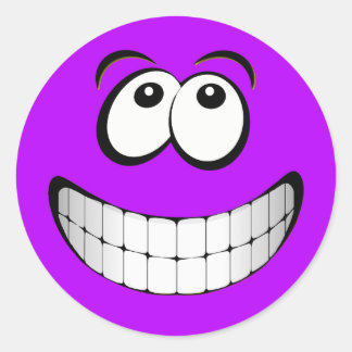 Pegatina Redonda Purple Crazy Eyes Face