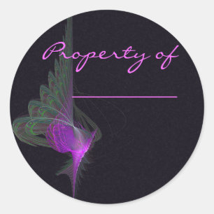 Pegatina Redonda Purple Dervish Abstract Art