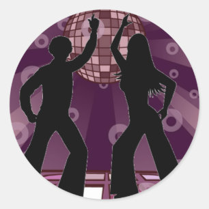 Pegatina Redonda Purple Disco 2