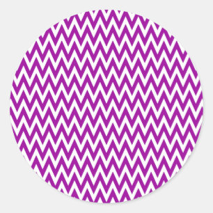 Pegatina Redonda Purple Elegant Chevron Design