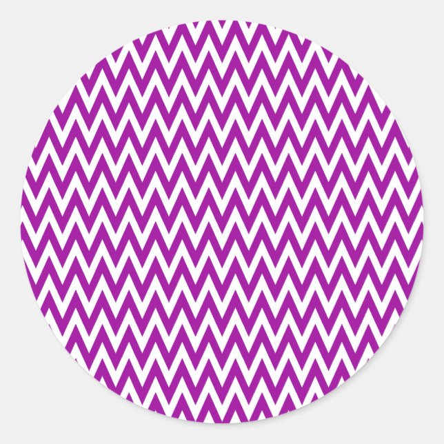 Pegatina Redonda Purple Elegant Chevron Design (Anverso)