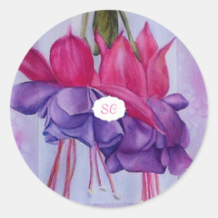 PEGATINA REDONDA PURPLE FUCHSIA