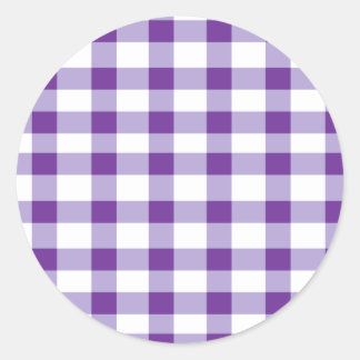 Pegatina Redonda Purple Gingham
