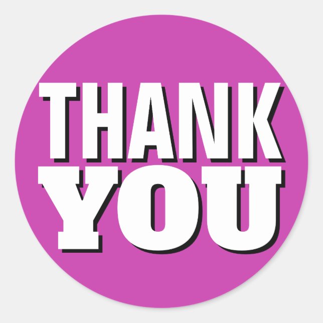 Pegatina Redonda Purple Gracias (Anverso)